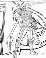 Thor Coloring Avengers sketch template