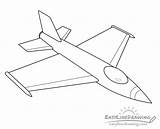 Jet Fighter Drawing Draw Line Step Plane Make Above sketch template