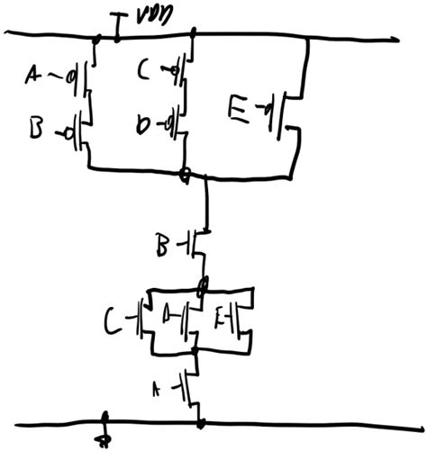 sketch  transistor level schematic   compound cmos logic gate