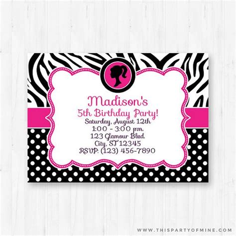 glamour girl party invitation birthday party invite