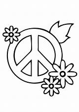 Peace Sign Coloring Pages Printable Adults Color Heart Dove Guitar Getcolorings sketch template