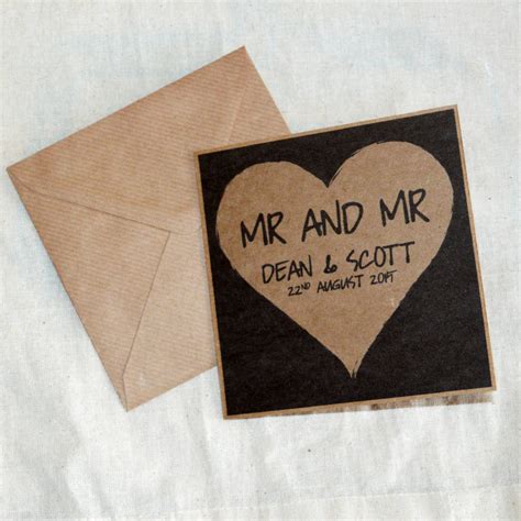 personalised same sex wedding card for gay couple by pink and turquoise