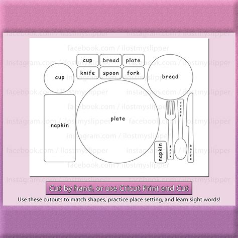 table setting activity printable jpg  png works  etsy
