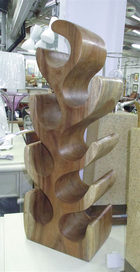 wooden wine rack   bottles carved solid wood  standing
