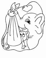 Elephant Templates Template Baby Animal Pages Shower Funny Shape Printable Colouring Animals Coloring Choose Board sketch template