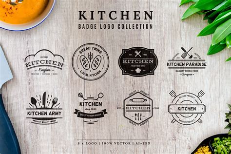 kitchen badge logo collection branding logo templates creative market