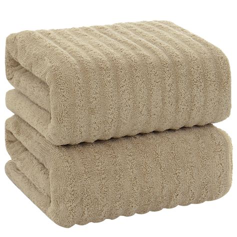pack  cotton ribbed textured absorbent bath towels    light brown walmartcom