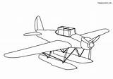 Seaplane Wasserflugzeug Flugzeug Einfaches Schwimmer Malvorlage Cessna Airplanes sketch template