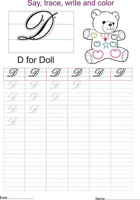cursive captial letter  worksheet