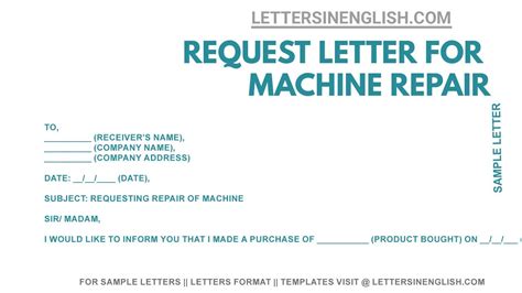 letter  machine repair request application letter youtube