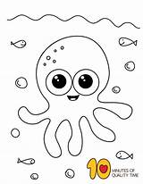 Mewarnai Octopus Tk Gurita Hewan Paud Kumpulan Simpel Buku Halaman Pemandangan Dyp sketch template