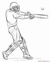 Cricket Drawing Player Draw Sports Drawings Step Person Logo Books Bat Sketches Sport Human Line Supercoloring Coloring Cup Figure Tutorials sketch template