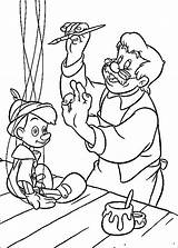 Coloring Pinocchio Pages Kids Book Geppetto Disney Colouring sketch template