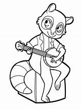 Banjo Raccoon Instrumentos Musicais sketch template