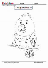 Parrot Writing Tracing Coloring Kidzezone sketch template