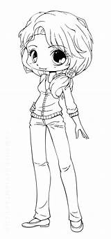 Coloring Pages Anime Girl Wolf Chibi Getcolorings sketch template
