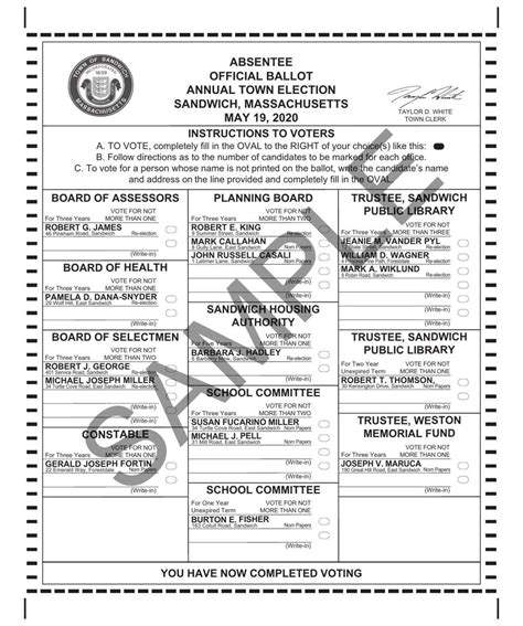 sample ballot capenewsnet