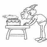 Old Man Coloring Pages Blowing Candles Stamps Elderly Cartoon Birthday Digi Adults Impressions Result Printables Google Colouring Oldies Golden Digital sketch template