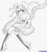 Coloring Pages Anime Angel Girl Printable Angels Emo Print Adult Wings Adults Cat Demon Sheets Color Drawing Colouring Chibi Girls sketch template