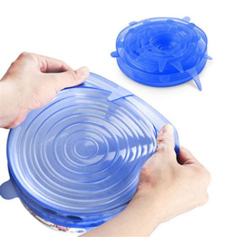 silicone stretch lids  pcs  sizes bowls covers reusable rubber  food stay fresh