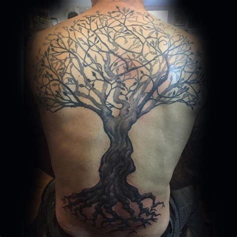 40 tree back tattoo designs for men wooden ink ideas