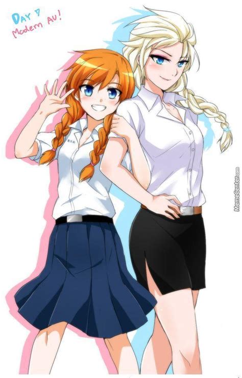 Sexy Elsa And Sexy Anna Anime Version O O By Fbfrost