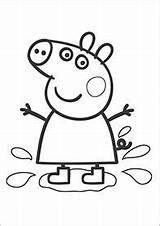 Peppa Pig Colouring Muddy Coloring Puddles Pages Outline Puddle Sheet sketch template