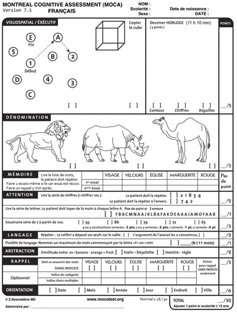 montreal cognitive assessment moca ergothérapie orthophonie soin