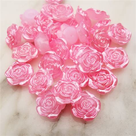 12mm Pink Pearl Rose 20pcs Happy Place Bling