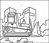 Bulldozer Coloring Coloritbynumbers Tracing sketch template