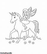 Unicorn Fairy Coloring Riding Pages Kids Color Online Colouring Fairies Coloringpages Site Rainbow Buy Animal Horse Print Printable Drawings Posters sketch template