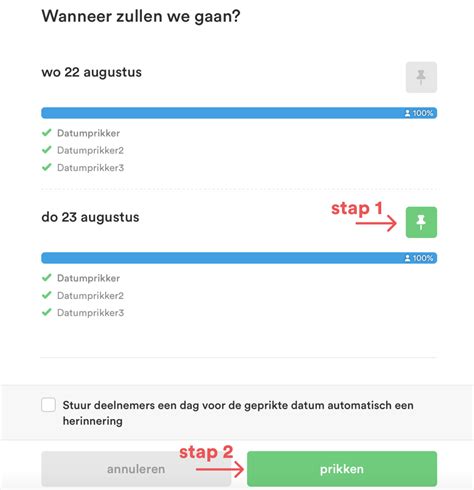 datum prikken datum definitief maken  vaststellen helpdesk datumprikkernl