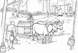 Fazenda Oxen Aratro Charette Tudodesenhos Sled Pulling Barril Carregando Bue Slitta Lilou sketch template