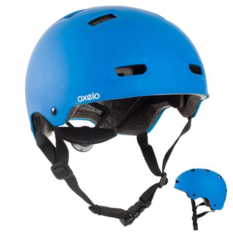oxelo helm mf  voor skeeleren skateboarden steppen blauw decathlonnl
