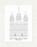 Temple Salt Lake Lds Coloring Printable City Pdf sketch template