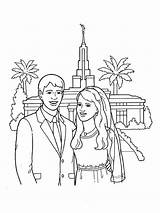 Temple Sealing Bride Groom Lds Wife Husband Gospel Together Standing Front Illustration sketch template