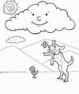 Kolorowanki Pogoda Dzieci Cachorro Nuvem Conversando Tudodesenhos Coloringhome Colorir sketch template