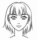 Anime Face Front Drawing Manga Template Templates Forward Coloring Getdrawings Sketches Drawings sketch template