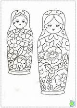 Nesting Russian Coloring Dolls Doll Template Matryoshka Pages sketch template