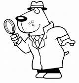Detective Cartoon Glass Coloring Dog Magnifying Using Drawing Milk Netart Getdrawings sketch template