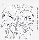 Anime Bff Pages Colouring Coloring Friend Drawings Friends Drawing Pngkey Sketch Template sketch template