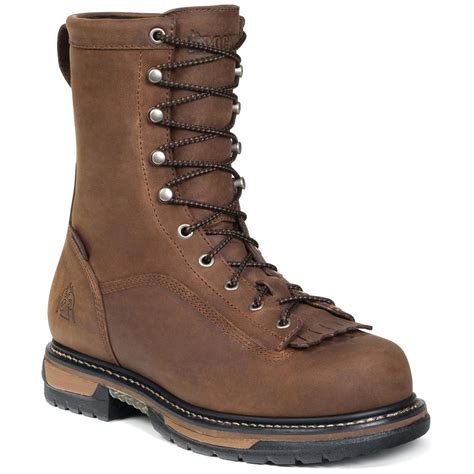 mens rocky iron clad  waterproof work boots copper  work boots  sportsmans guide