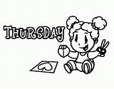 Coloring Thursday Week Days Pages Colorear Color Coloringcrew Popular Printable Getcolorings Coloringhome Related sketch template