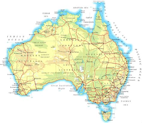 Australia Mapa Politico Mapa De Australia Mapas De