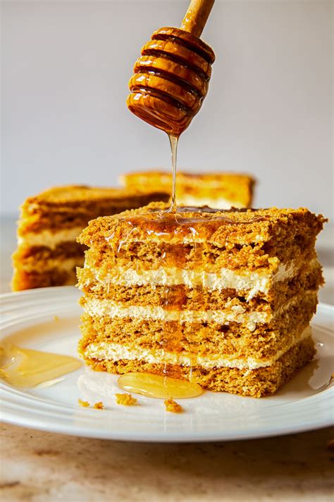 russian honey cake medovik  layer cake