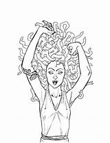 Coloring Hair Pages Curly Getcolorings Medusa Pulled Gorgon sketch template
