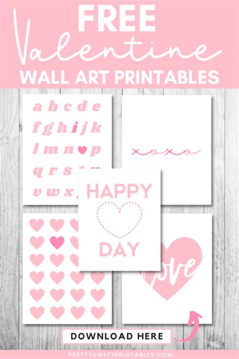 valentine wall art printables pretty sweet