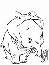 Dumbo Coloring Pages Printable Kids Disney Ears Tied Bow sketch template