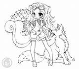 Pages Wolf Yampuff Lineart Coloriage Skunk Enregistrée sketch template