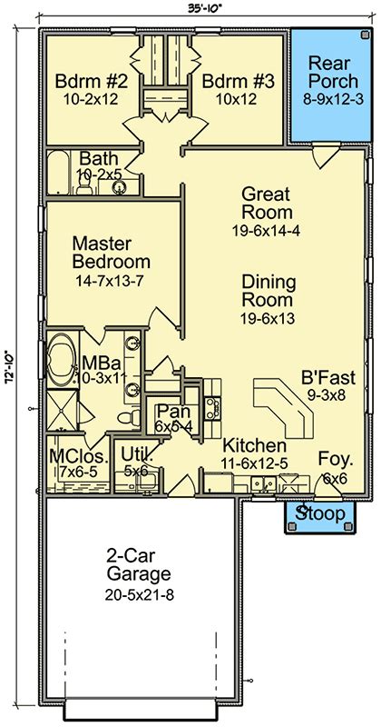 bedroom house plan  open layout nck architectural designs house plans